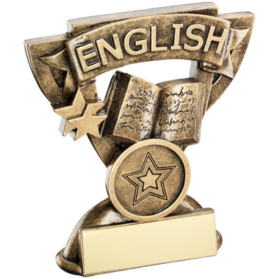Bronze/Gold English Mini Cup Trophy - (1in Centre) 3.75in