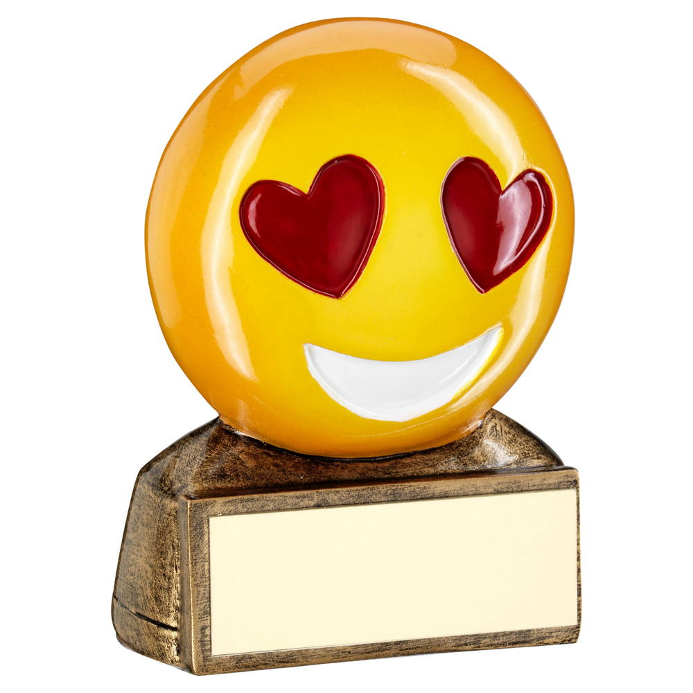 Heart Eyes Emoji Valentine Trophy 2 75in Gravesham Trophy Centre