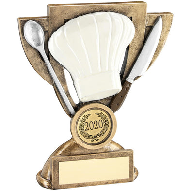 Bronze/White/Silver Cooking Mini Cup Trophy (1in Centre) - 5in