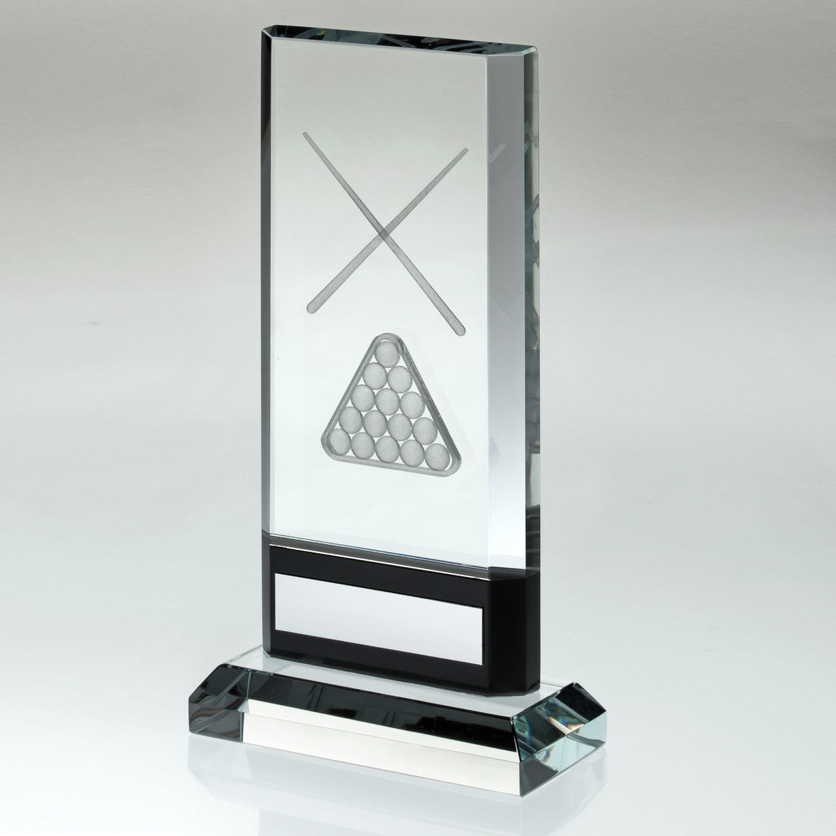 Pool/Snooker Glass Plaque Trophy