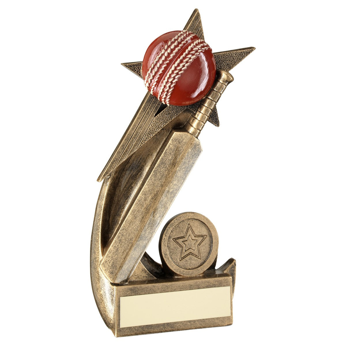 Cricket Ball And Bat Shooting Star Trophy