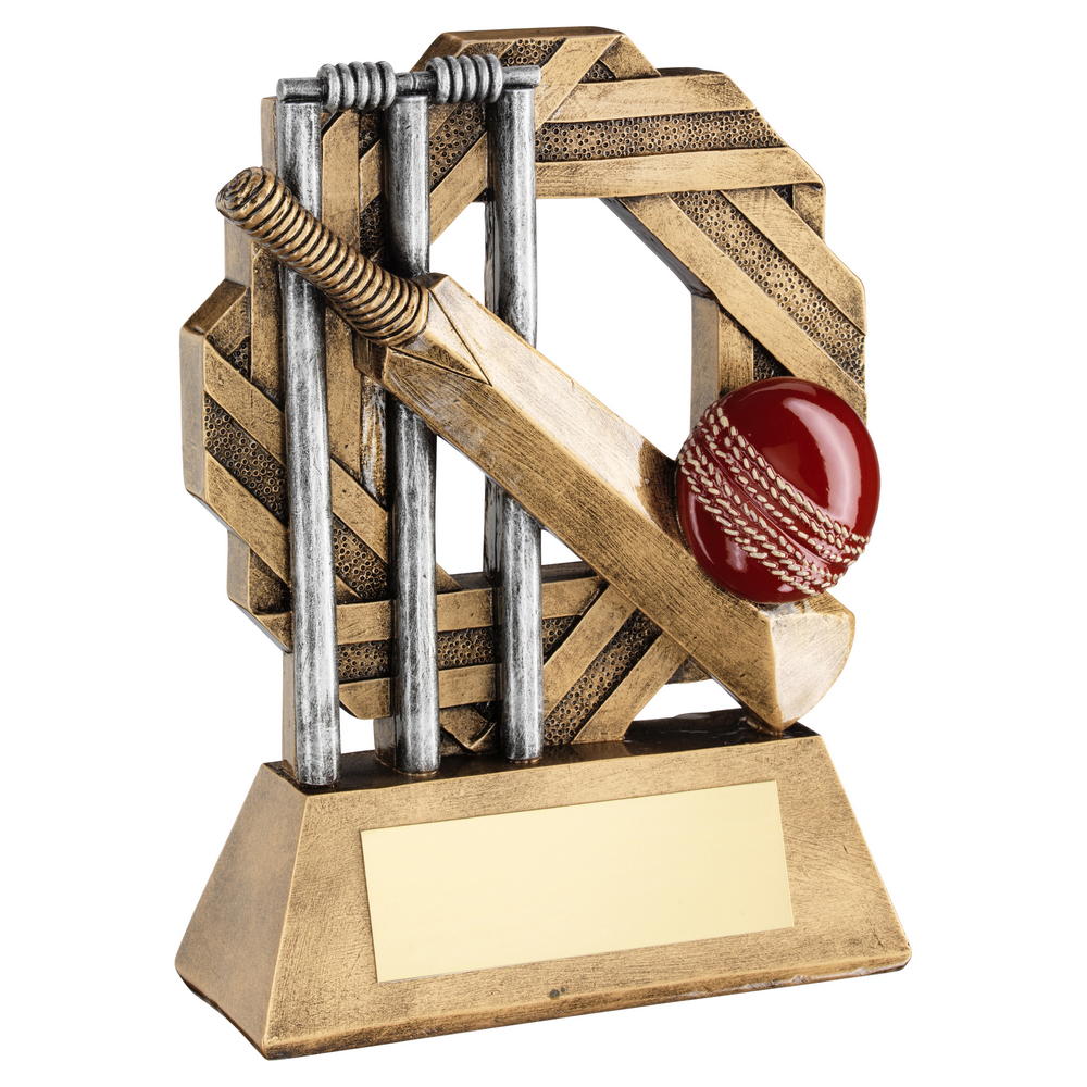 Cricket Bat and Ball Octagon Trophy