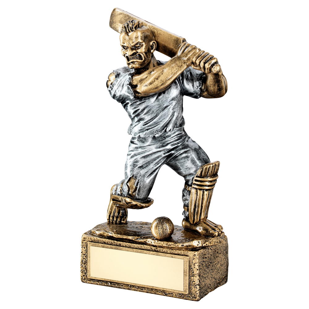 Bronze/Pewter Cricket 'beasts' Figure Trophy - 6.75in