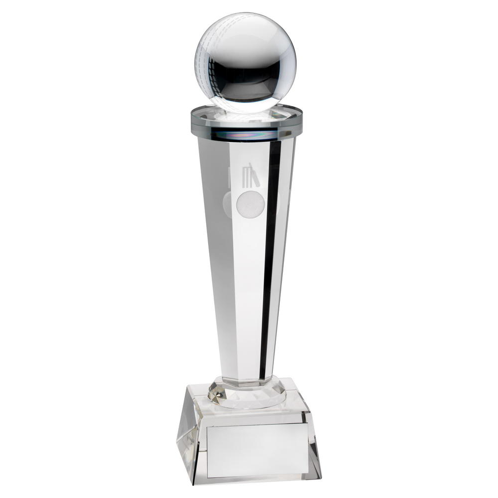 Cricket Glass Column Trophy
