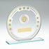 Jade/Silver/Gold Round Glass Award With Cricket Insert