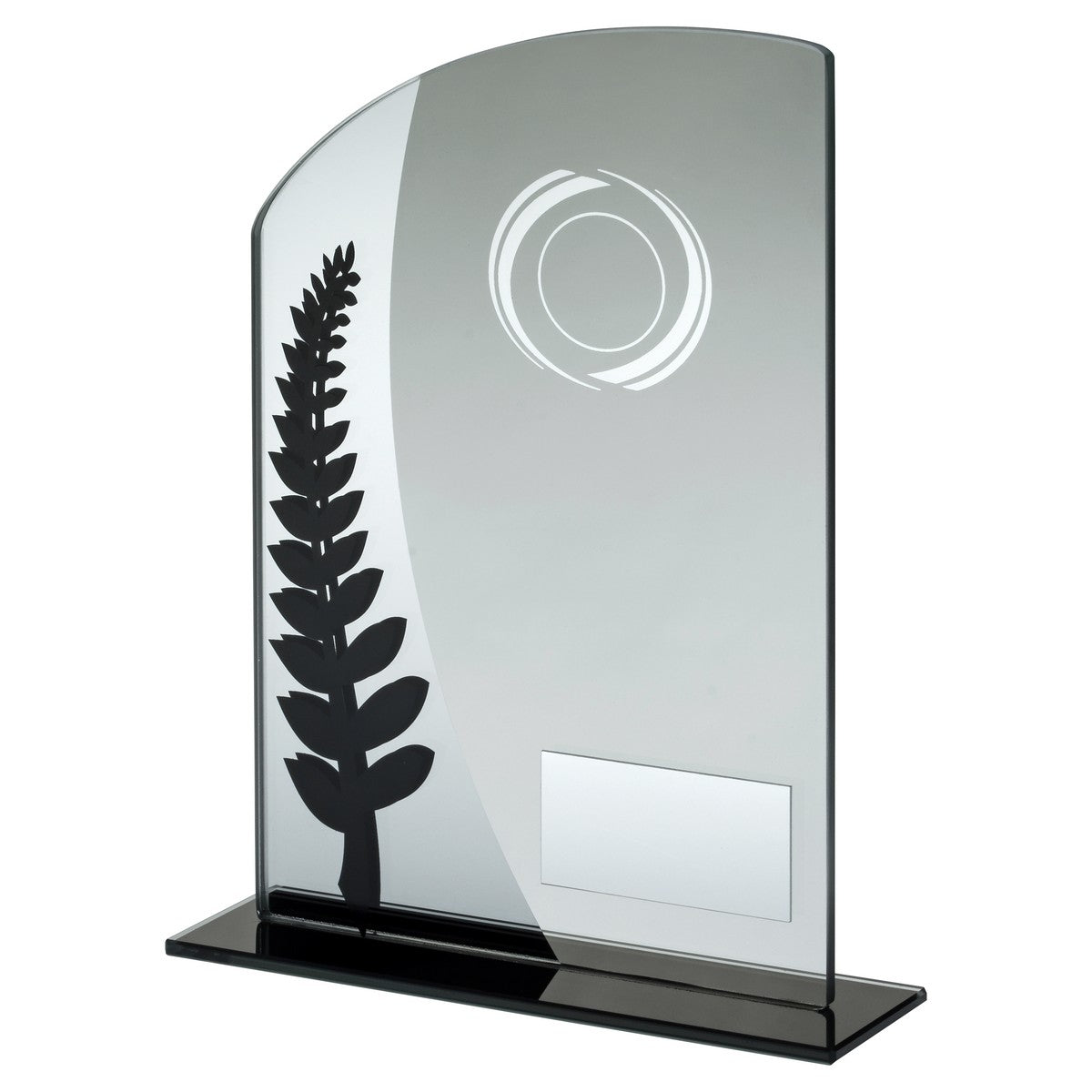 Jade Glass Plaque Award - Black Wreath