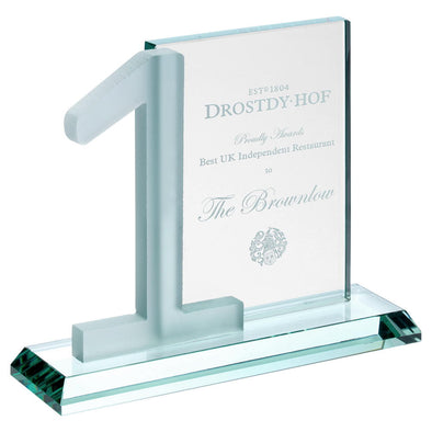Jade Glass Award - Rectangle With Frosted No.1 (10mm Thick) - 6in