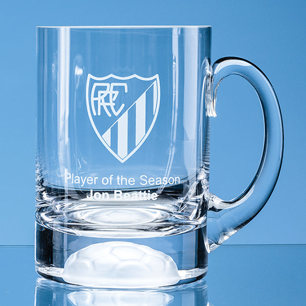 1 Pint Engraved Football Glass Beer Tankard