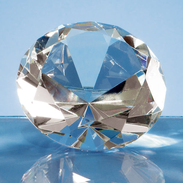 Engraved Crystal Clear Diamond Paperweight