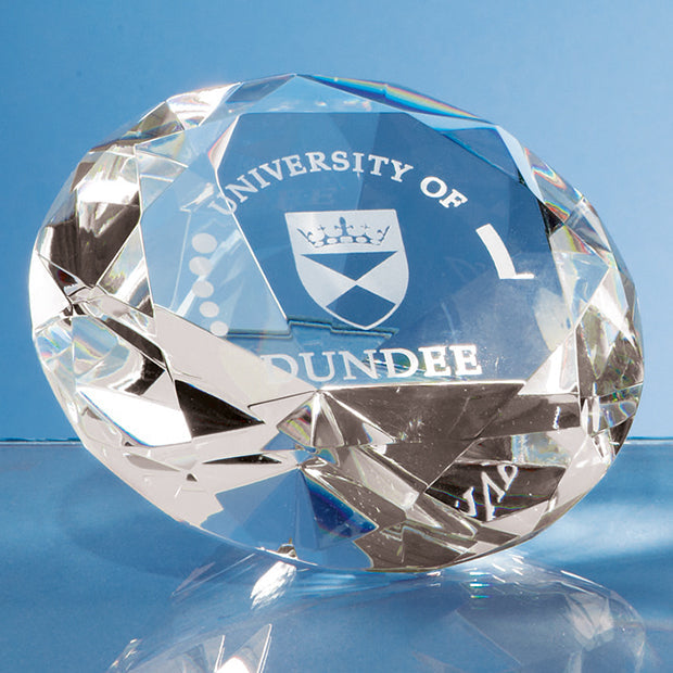 Engraved Crystal Clear Diamond Paperweight