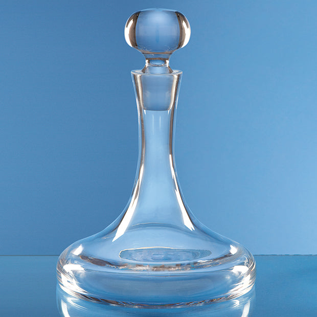 Engraved Curved Glass Ships Decanter