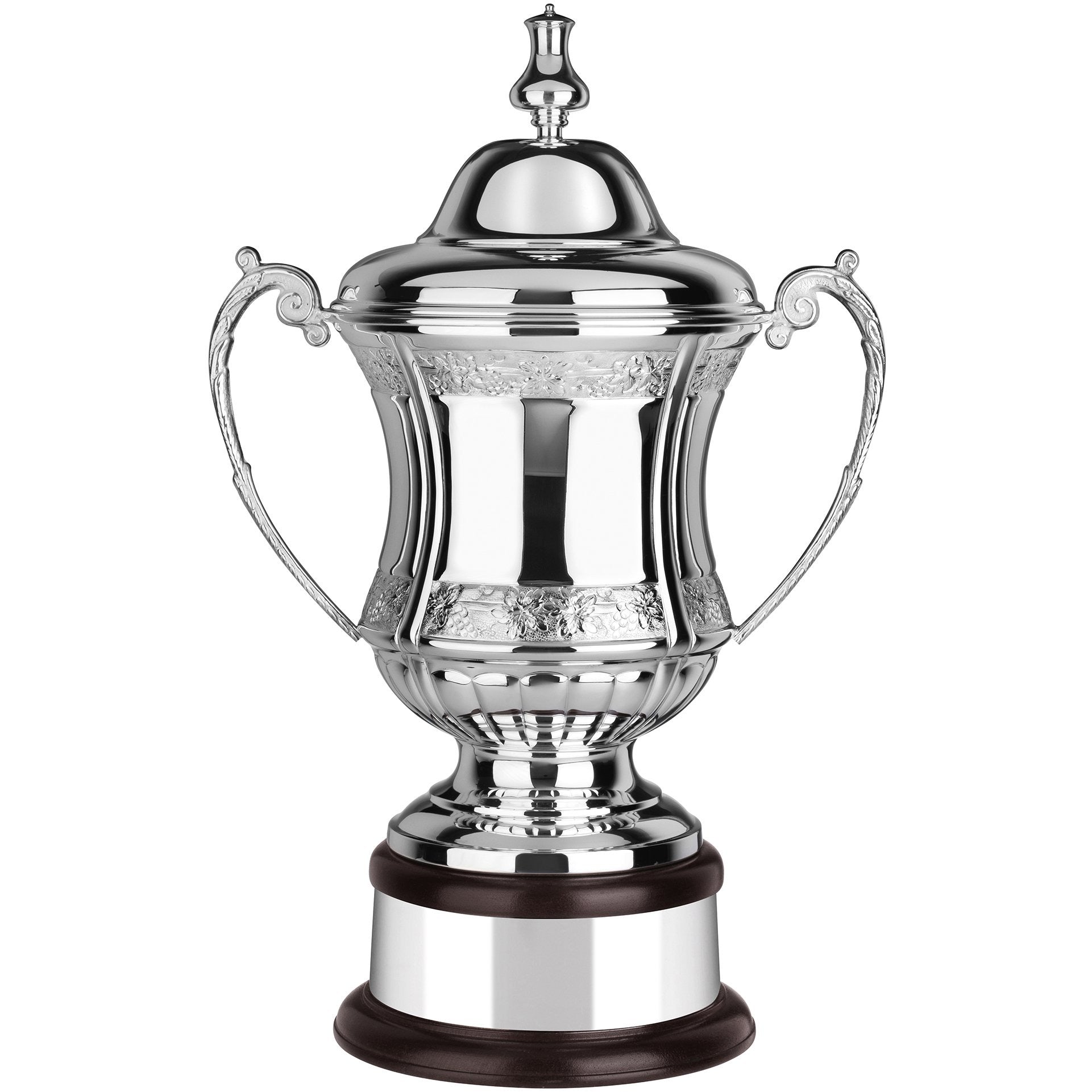 Silver Plated Conquerors Challenge Trophy Cup & Lid - Hand Chased