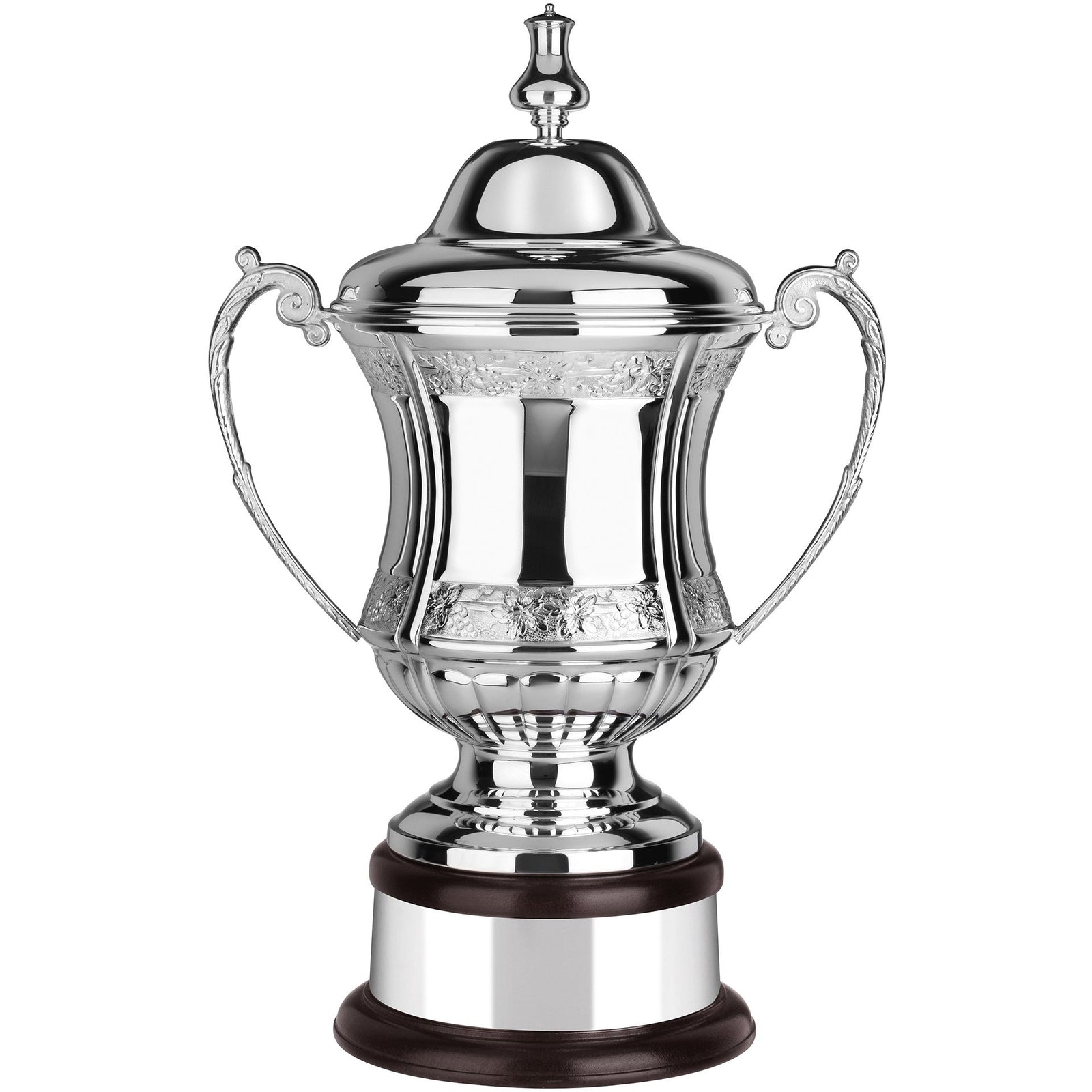 Silver Plated Conquerors Challenge Trophy Cup & Lid - Hand Chased