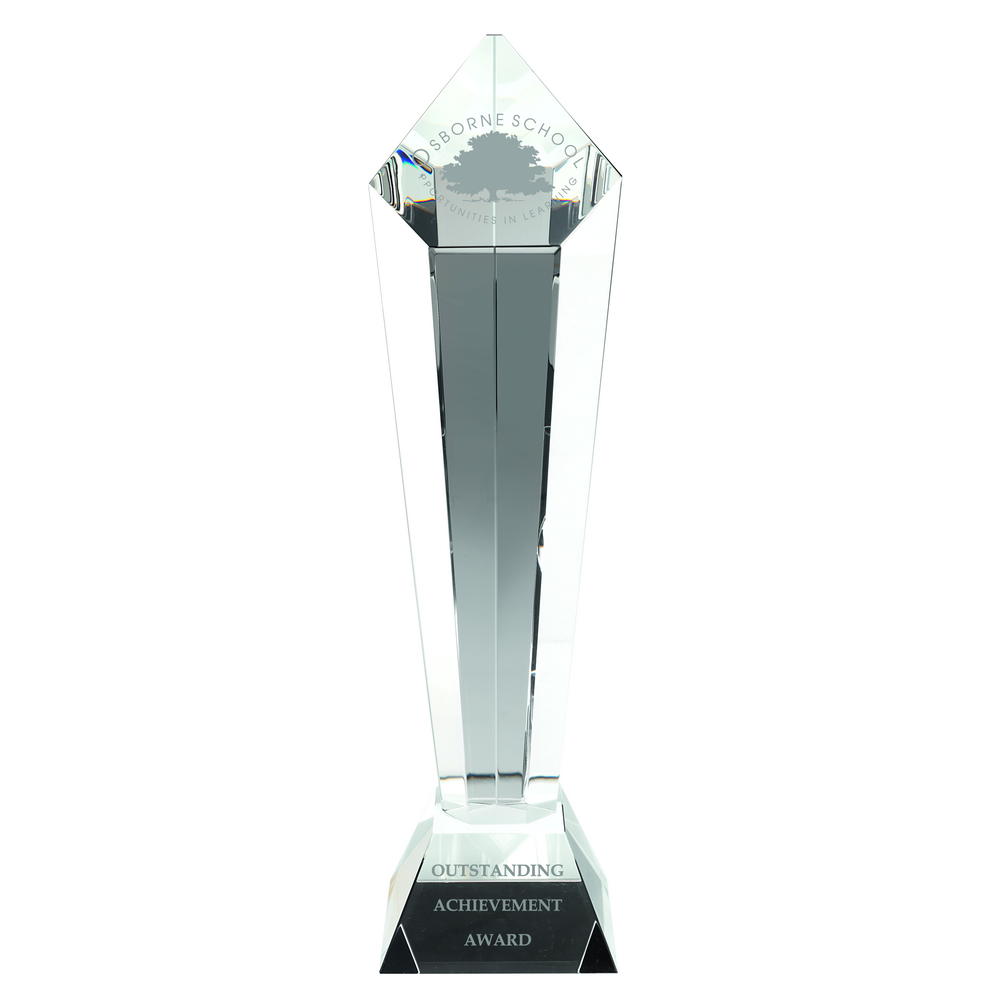 Glass Pentagon Premium Obelisk Trophy