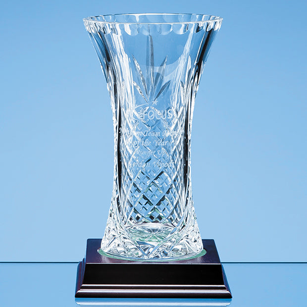 19cm Lead Crystal Panelled Flared Vase (base not included)
