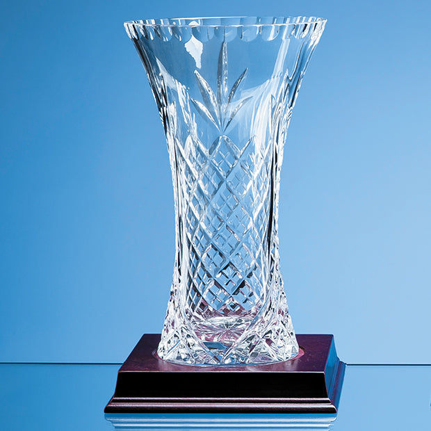 23cm Lead Crystal Panelled Flared Vase (base not included)