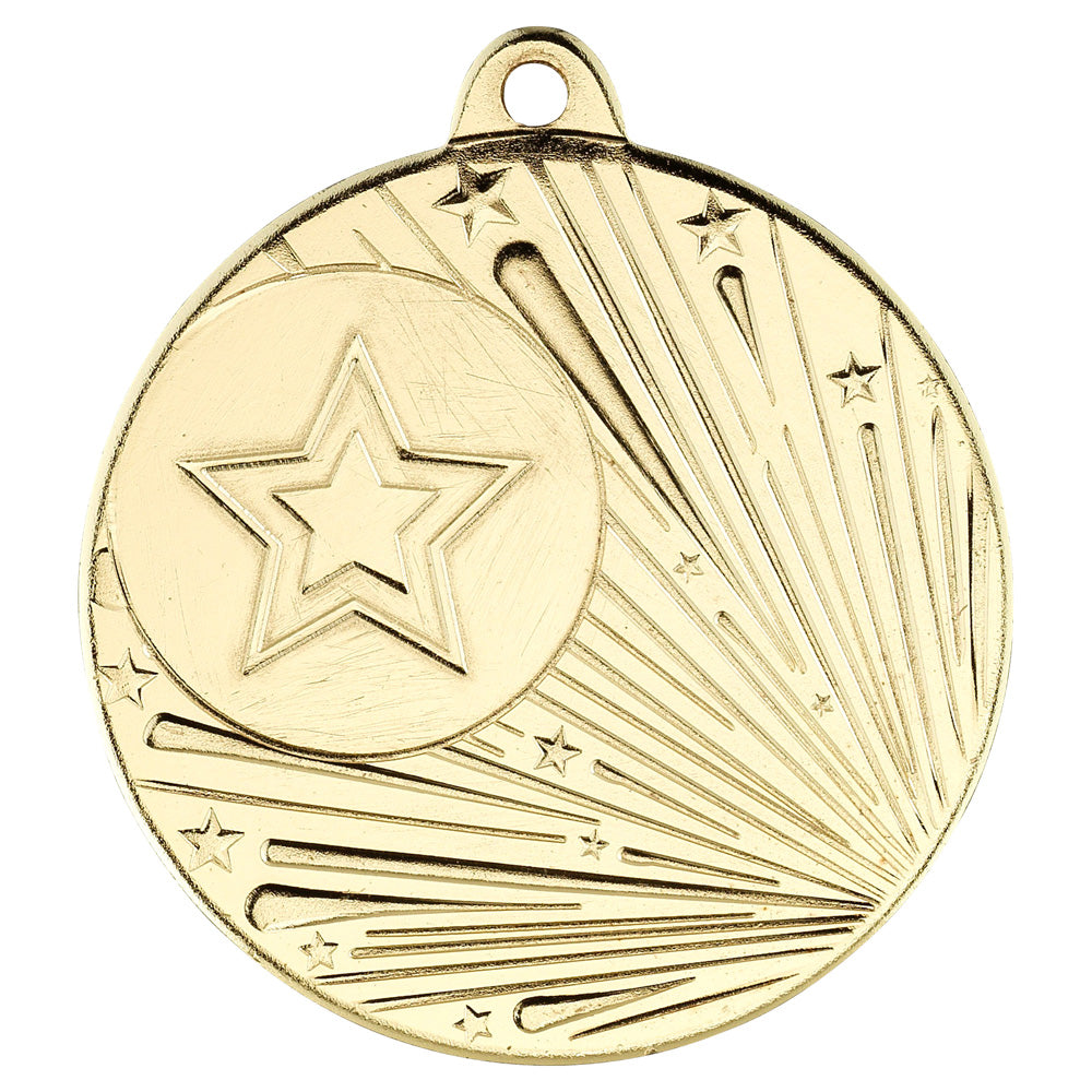Shooting Star Metal Medal (With Custom 1in Centre) Gold