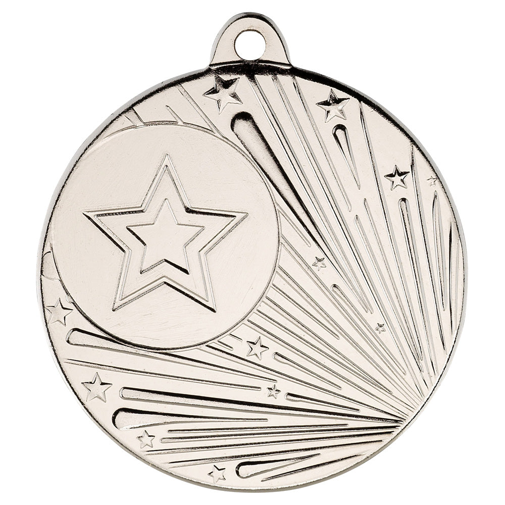 Shooting Star Metal Medal (With Custom 1in Centre) Silver