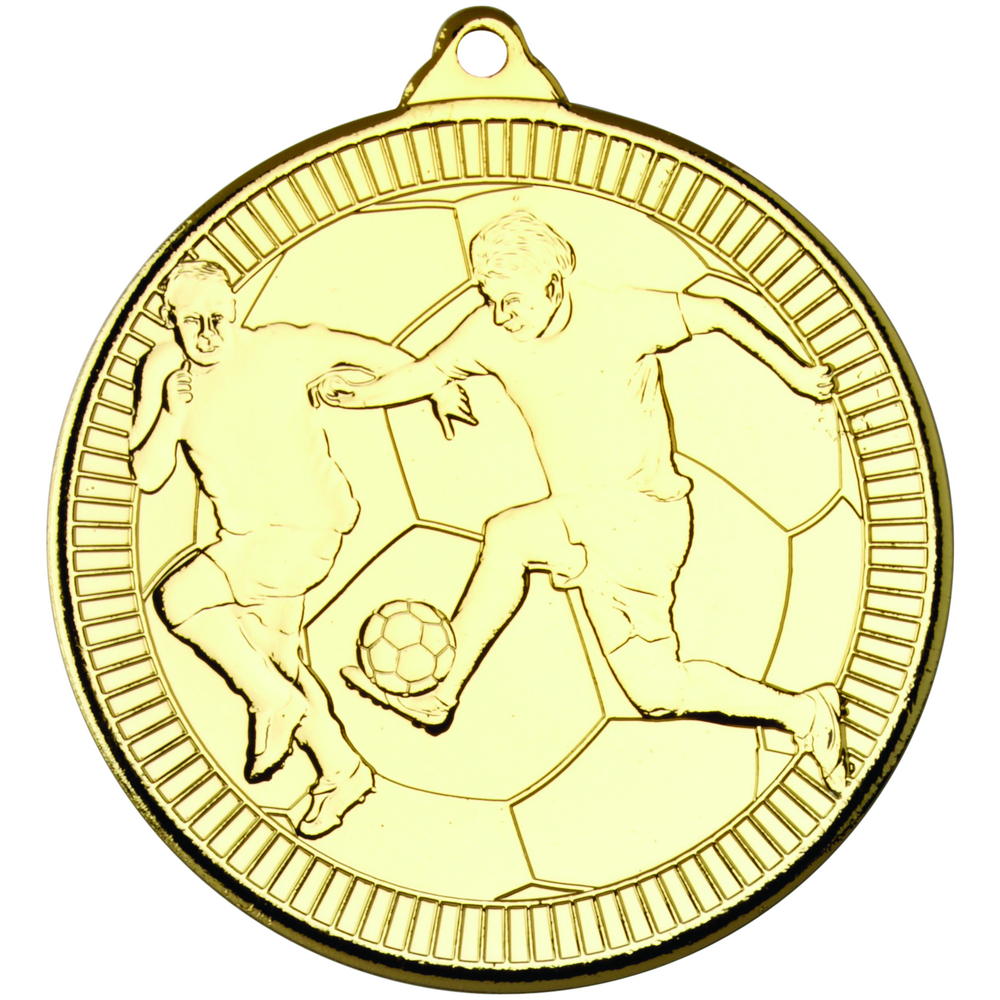 Football 'multi Line' Medal - Gold 2in