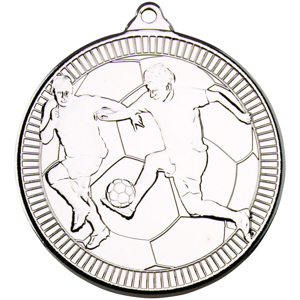 Football 'multi Line' Medal - Silver 2in