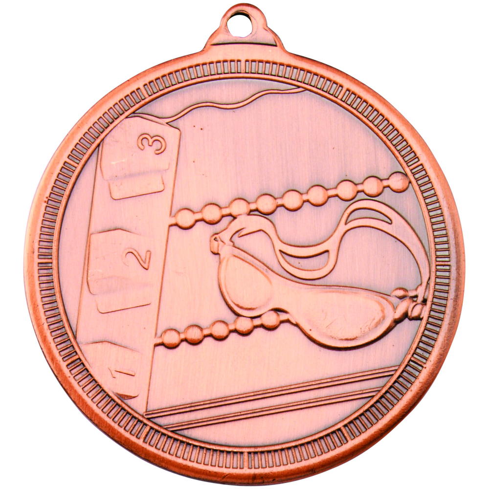 Swimming 'multi Line' Medal - Bronze 2in