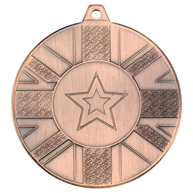 Union Flag Medal (1in Centre) - Bronze 2in