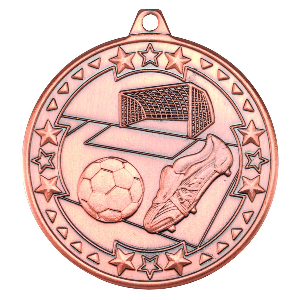 Football 'tri Star' Medal - Bronze 2in