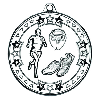 Running 'tri Star' Medal - Silver 2in