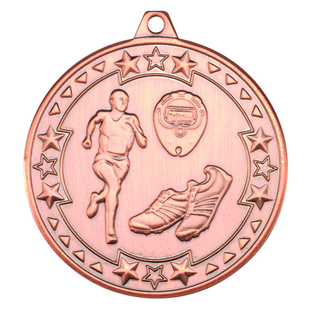 Running 'tri Star' Medal - Bronze 2in