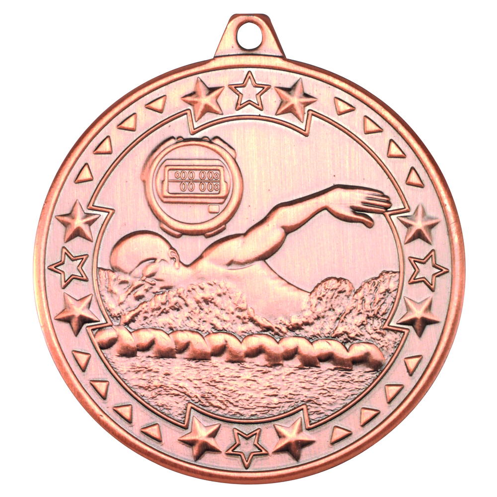 Swimming 'tri Star' Medal - Bronze 2in