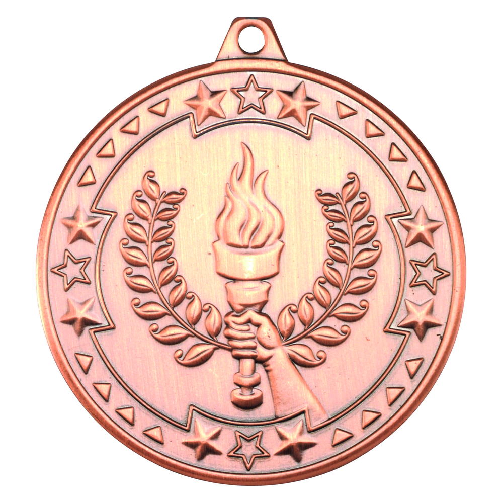 Victory Torch 'tri Star' Medal - Bronze 2in