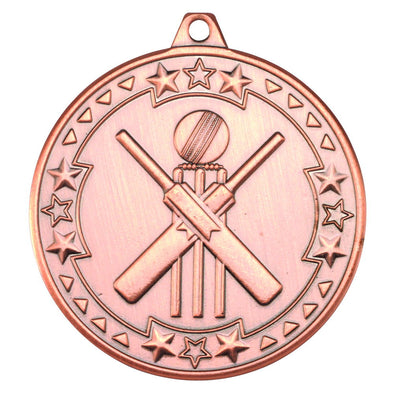 Cricket 'tri Star' Medal - Bronze 2in