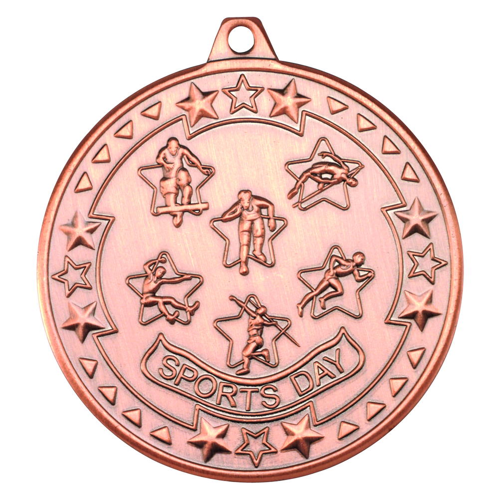 Sports Day 'tri Star' Medal - Bronze 2in