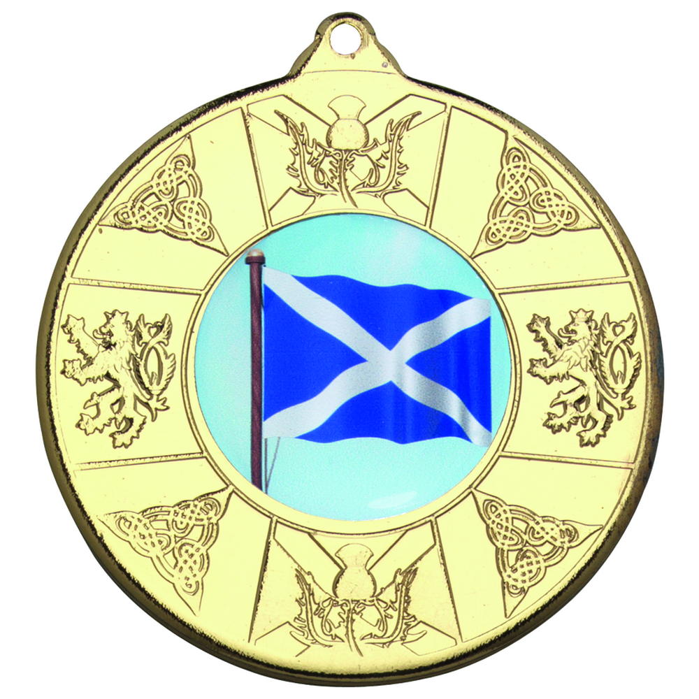 Scotland Medal (1in Centre) - Gold 2in