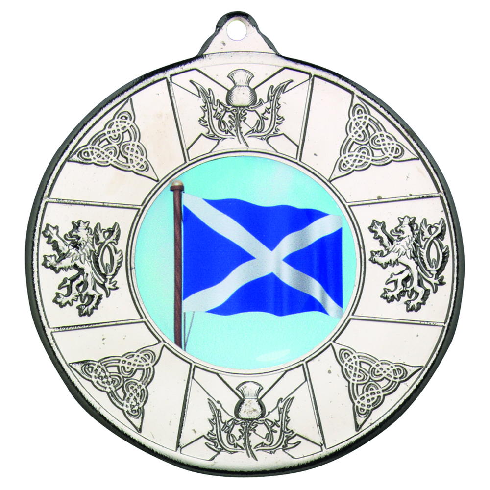 Scotland Medal (1in Centre) - Silver 2in