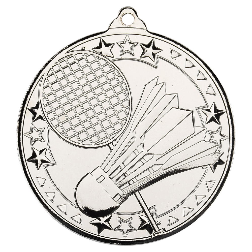 Badminton 'tri Star' Medal - Silver 2in