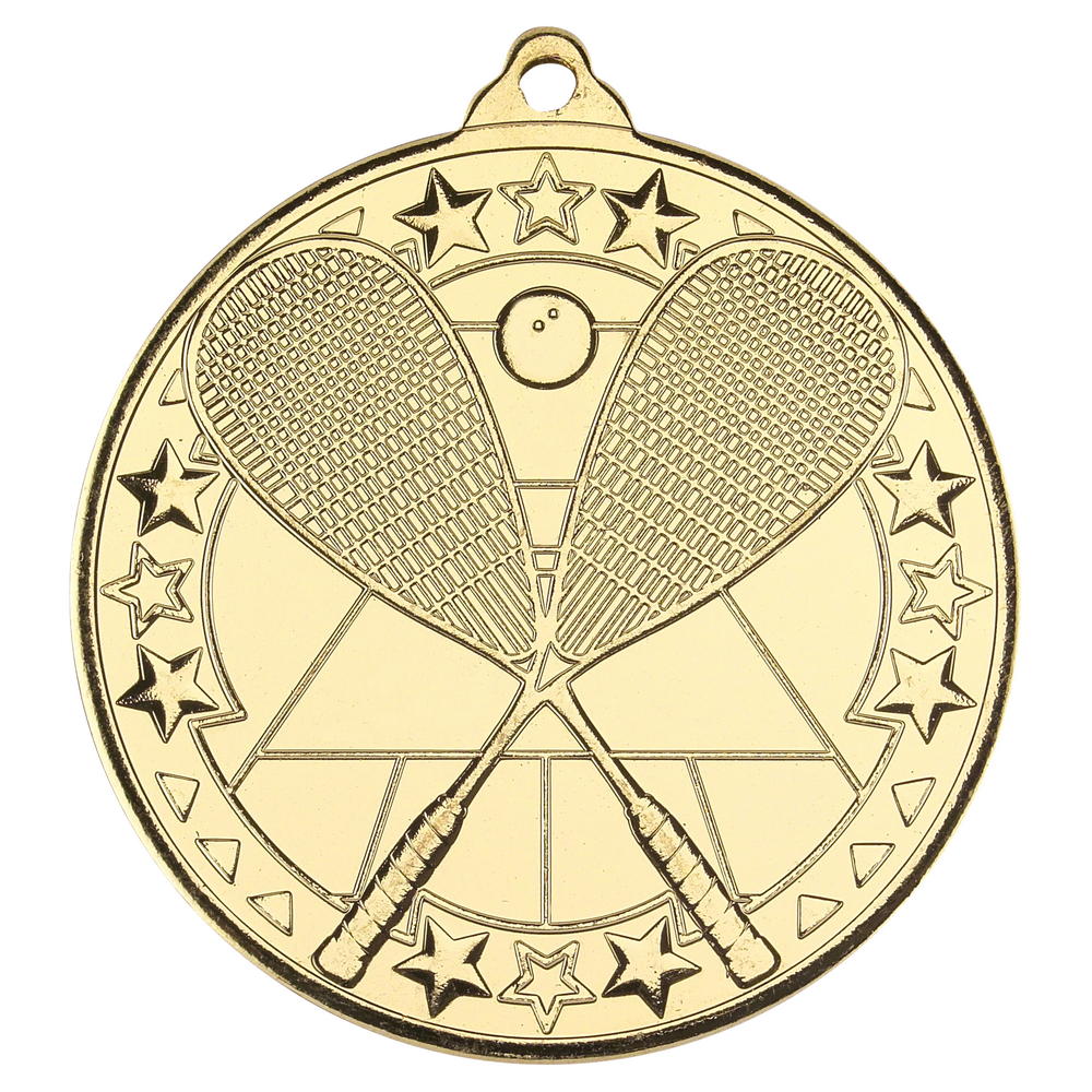 Squash 'tri Star' Medal - Gold 2in
