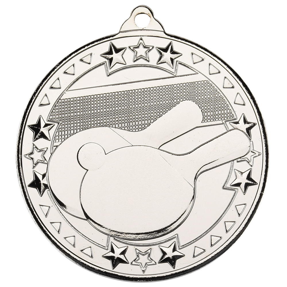 Table Tennis 'tri Star' Medal - Silver 2in