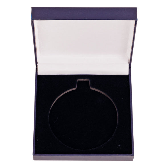 Classic Leatherette Medal Box Blue 85x85mm