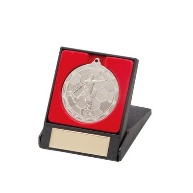 Impulse Football Medal & Box Silver 50mm