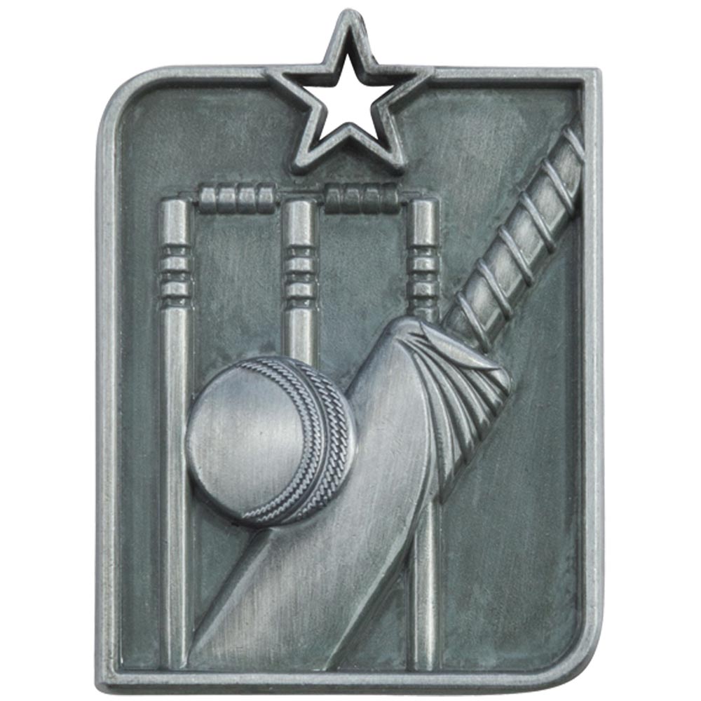 Centurion Star Series Cricket Medal Silver 53x40mm