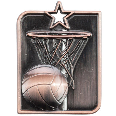 Centurion Star Series Netball Medal Bronze 53x40mm