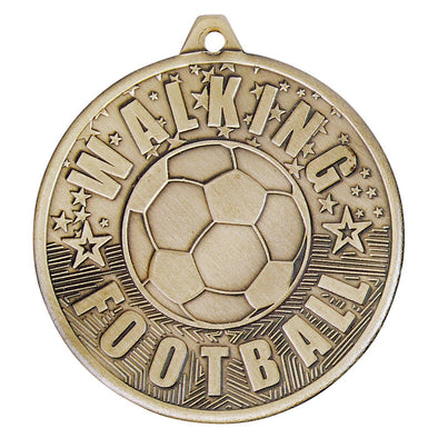 Cascade Walking Football Iron Medal Antique Gold 50mm