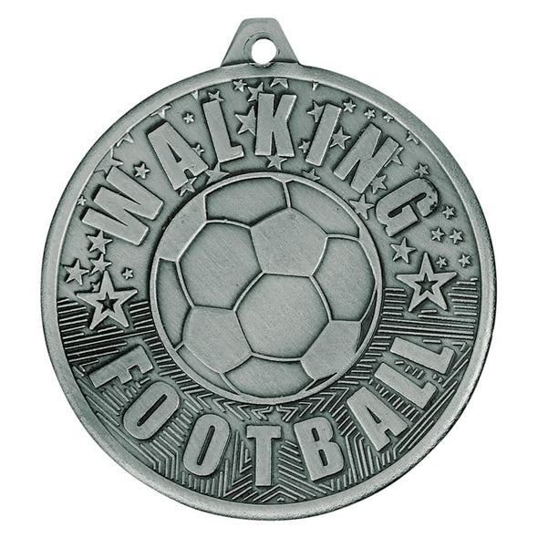 Cascade Walking Football Iron Medal Antique Silver 50mm