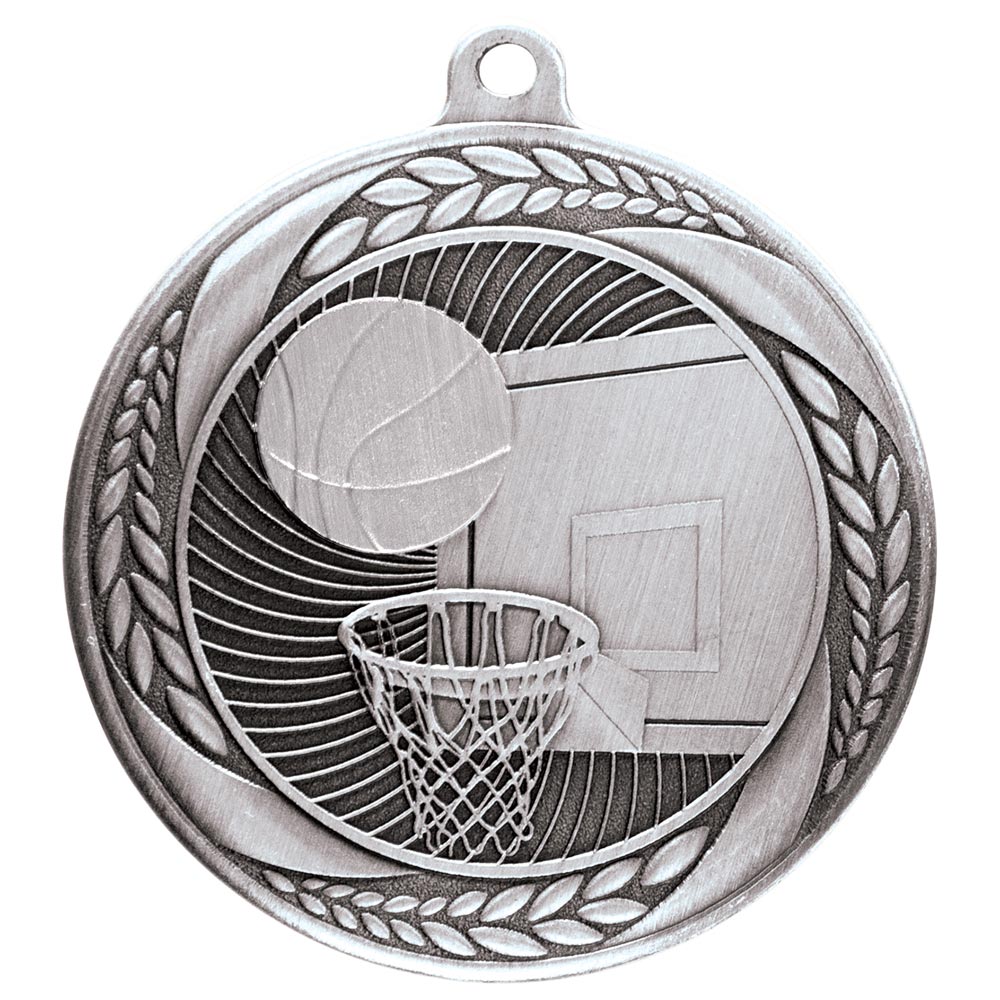 Typhoon Basketball Medal Silver 55mm