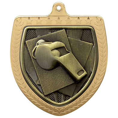 Cobra Referee Whistle Shield Medal Gold 75mm