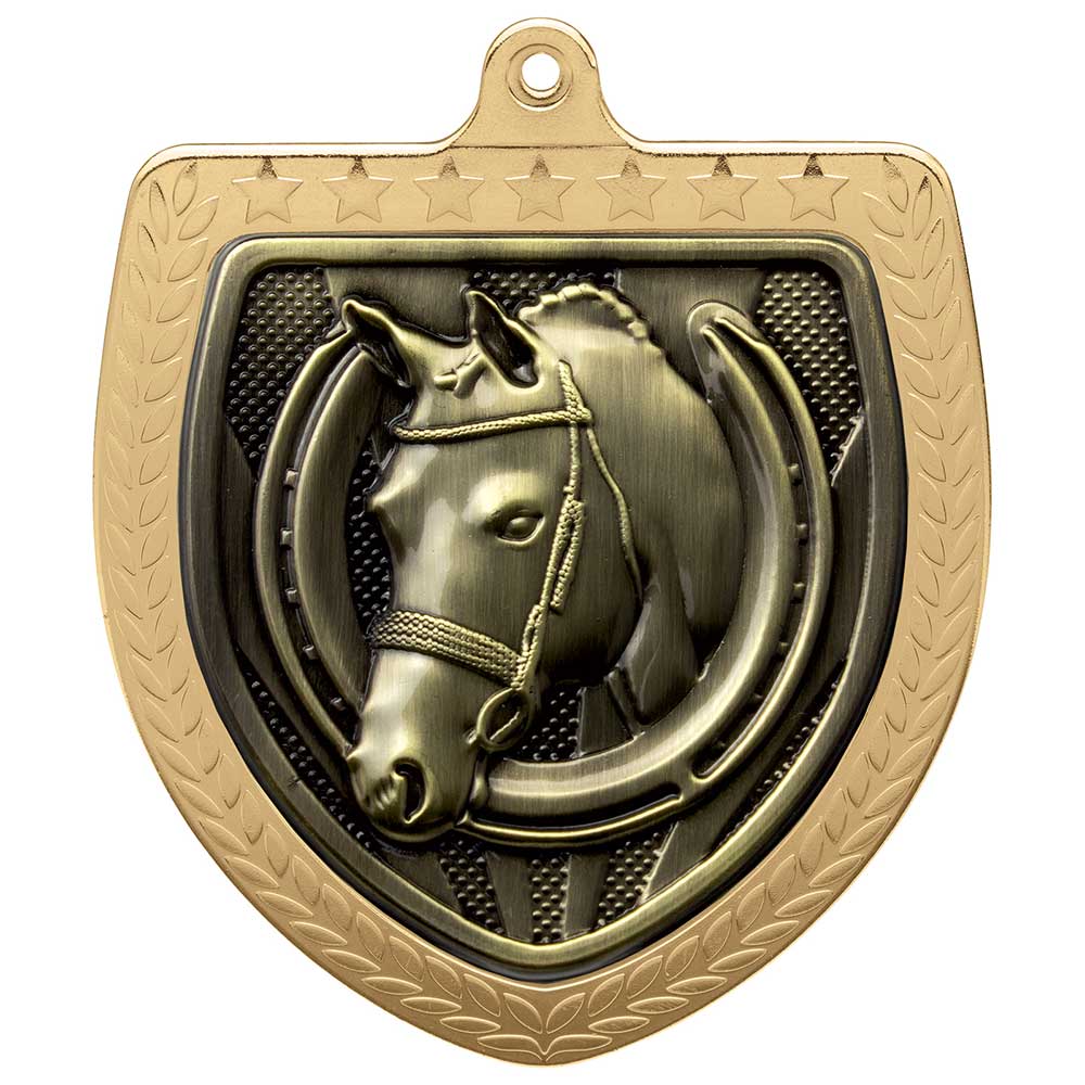 Cobra Equestrian Shield Medal Gold 75mm