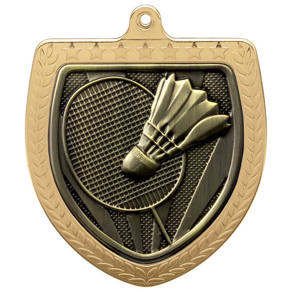 Cobra Badminton Shield Medal Gold 75mm