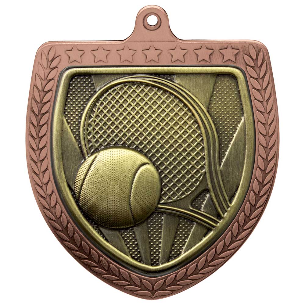 Cobra Tennis Shield Medal Bronze 75mm