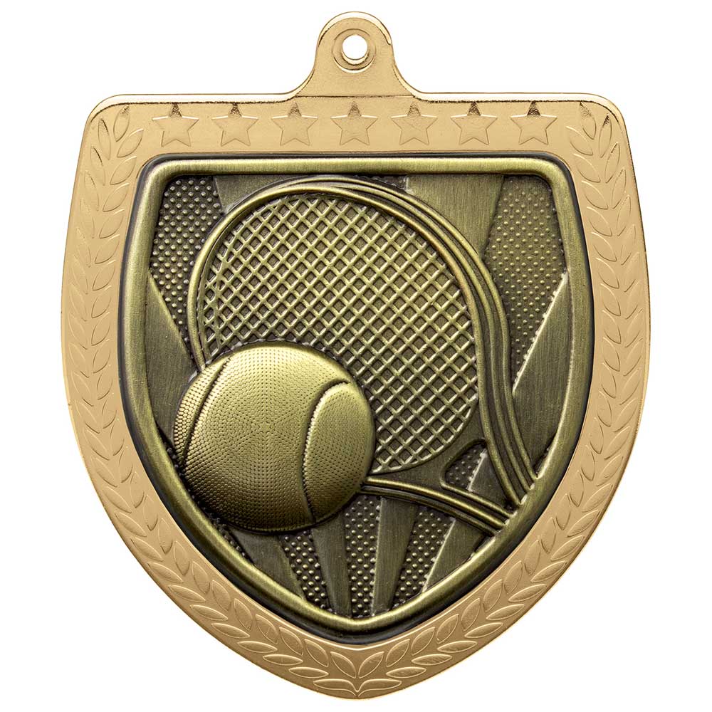 Cobra Tennis Shield Medal Gold 75mm